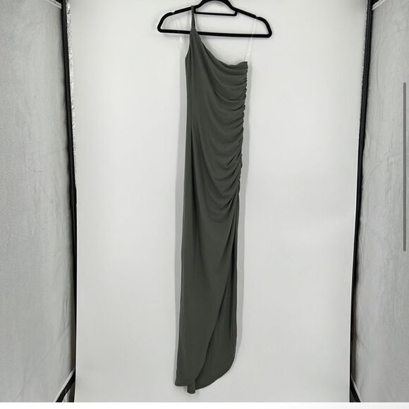 NWT Nookie Aria One Shoulder‎ Gown in Khaki Small - Picture 6 of 7
